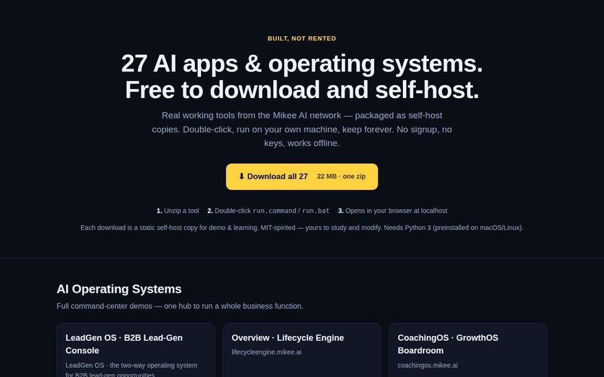Free AI Apps & Operating Systems screenshot