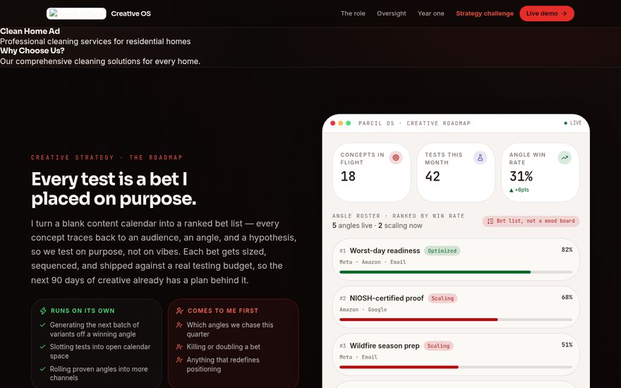 MaidThis Marketing OS screenshot