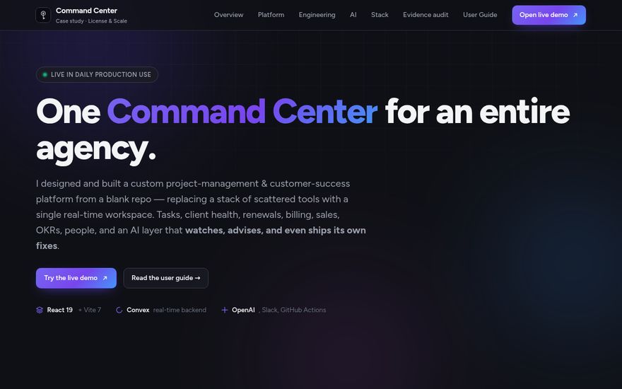 Command Center screenshot
