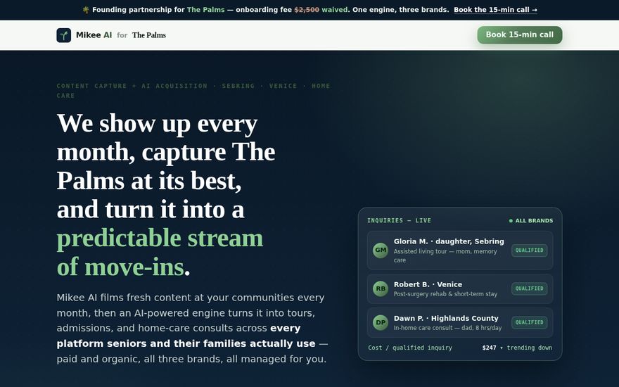 Predictable resident inquiries for The Palms screenshot