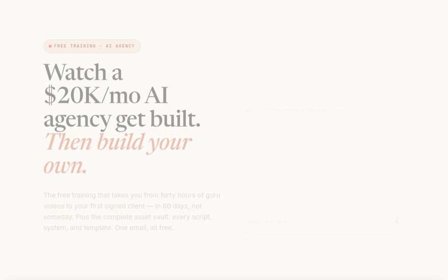 Free training + the AI Agency Asset Vault screenshot